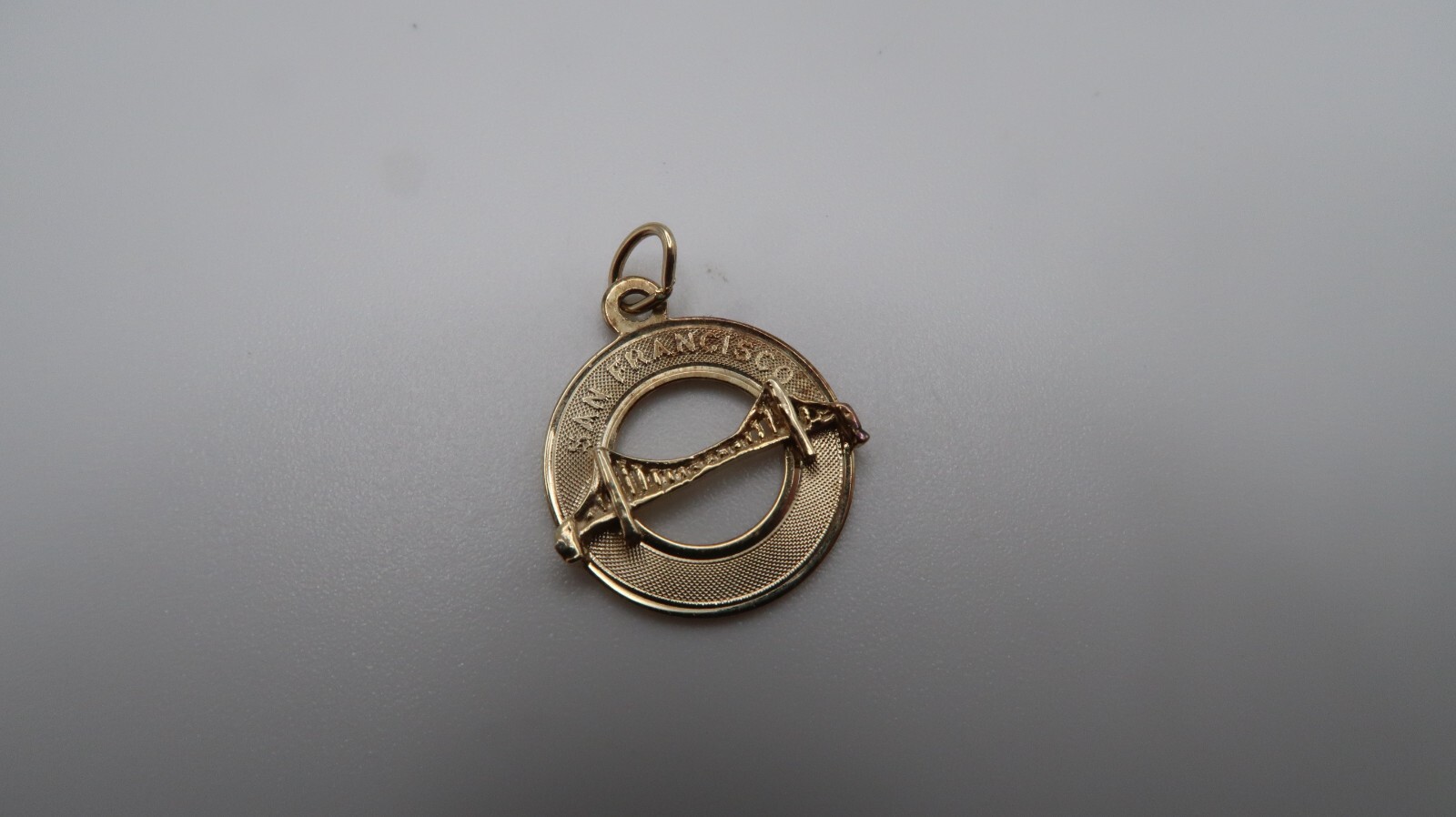 Vintage Gold Over Sterling Silver San Francisco Golden Gate Charm Pendant 1.7cm