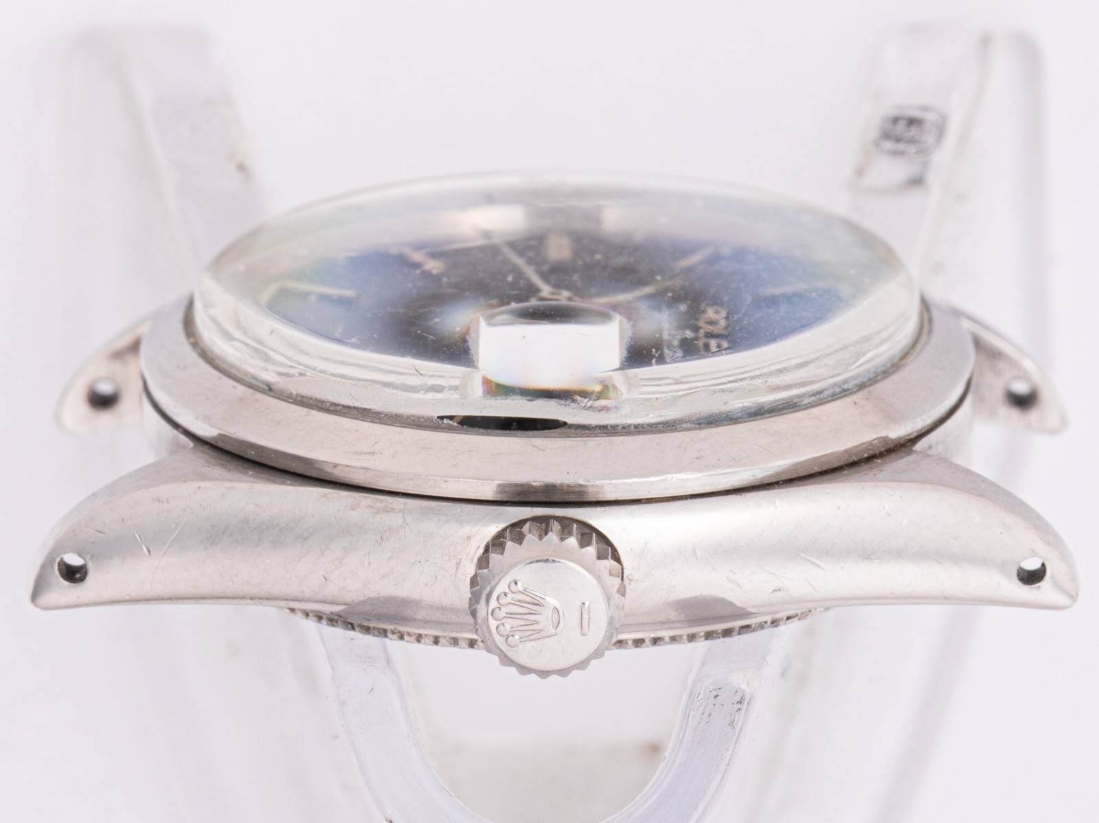 Vintage Rolex Ref. 6466 Oysterdate Steel 30mm Head with Black Dial!