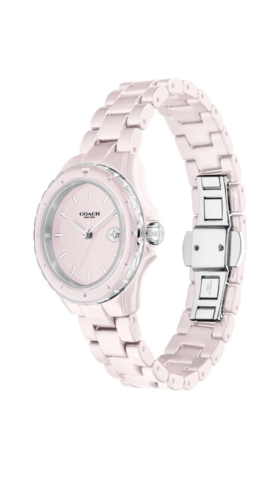 Brand New Coach Preston Women’s Pink Dial 32mm Ceramic Watch 14503806