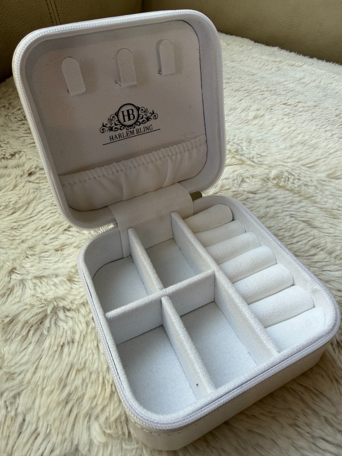Harlembling Mini Leather Travel Jewelry Box Case