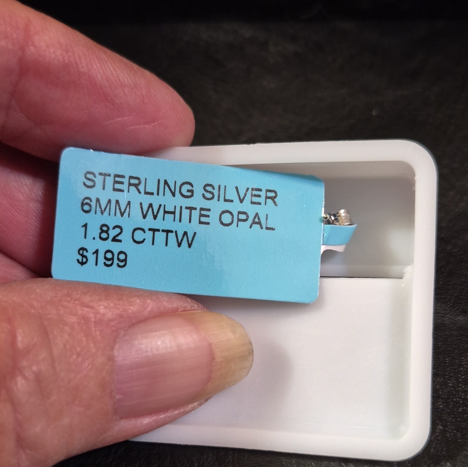 925 Sterling Silver Heart White Opal Stud Earrings 1.82 CTW 6mm Size. Push Backs
