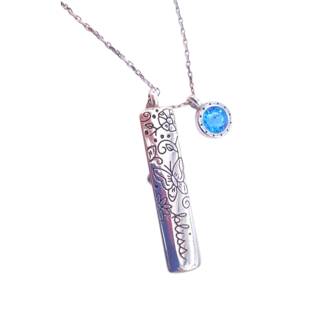 NWTag Brighton EVERY LITTLE THING BLISS Butterfly Silver AQUA Crystal Necklace