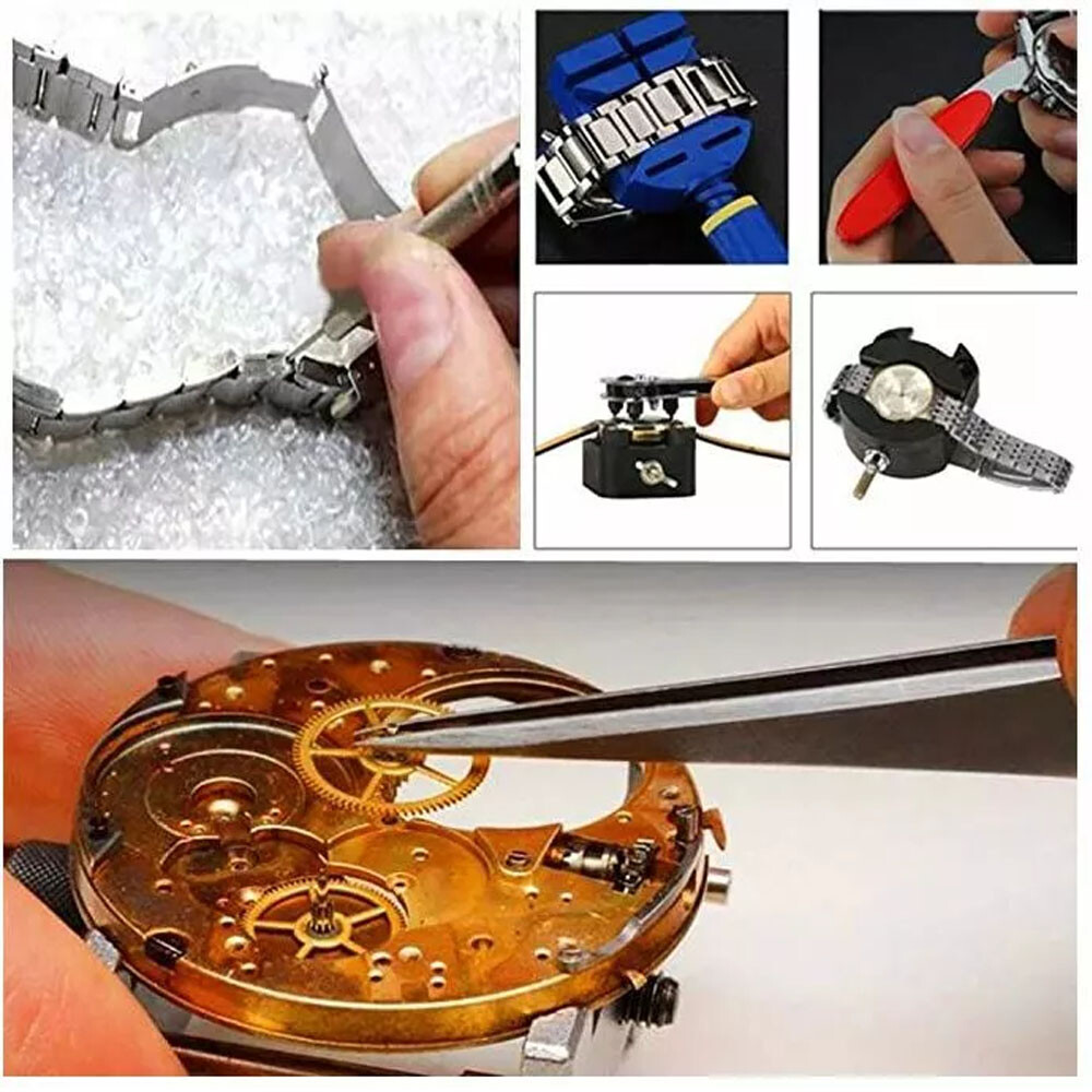 147 Pcs Watch Repair Kit Watchmaker Back Case Remover Opener Link Pin Spring Bar
