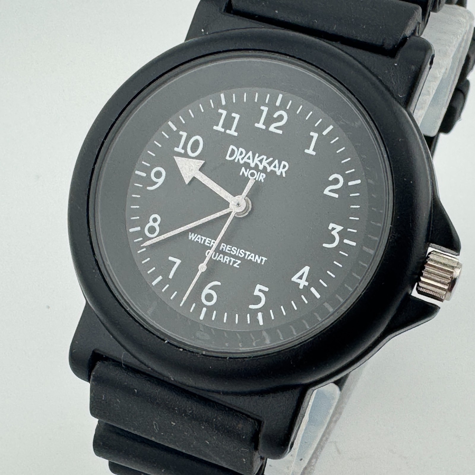 Drakkar Noir Swiss Parts Quartz Watch Men 30m Black Plastic Analog New Battery