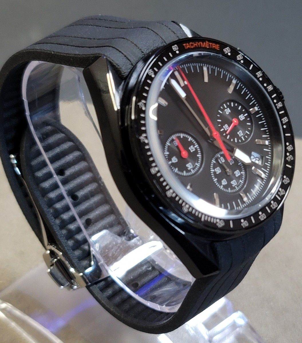 No Logo Homage VK63 Quartz Chronograph 40mm Black Speedmaster Style From Japan