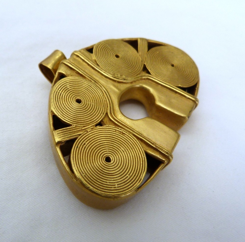 GALERIA JOYERIA CANO “SIMIN” 24K GOLD PLATE SPIRAL PIN OR PENDANT ~$315 RETAIL