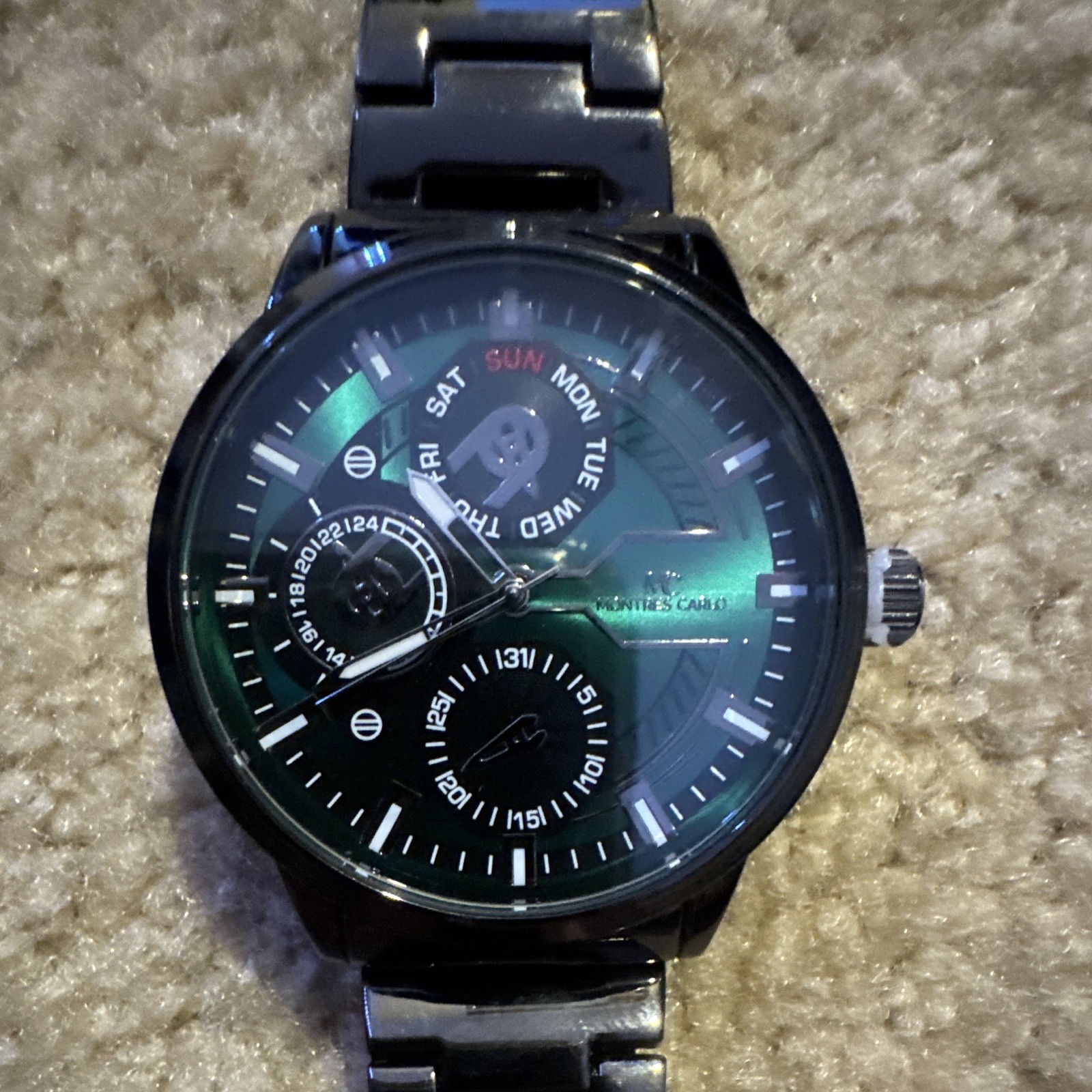57154-IRON MAN STYLE BLACK/GREEN 48MM Watch