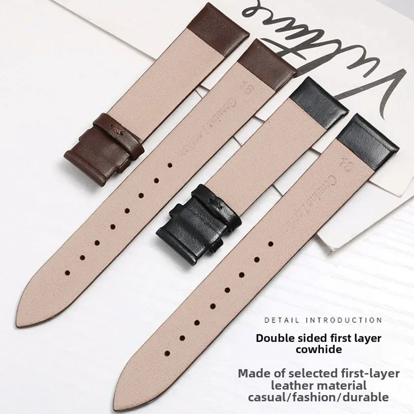 Leather Watch Strap for Skagen 18mm 20mm 22mm Silver Pin Buckle Band