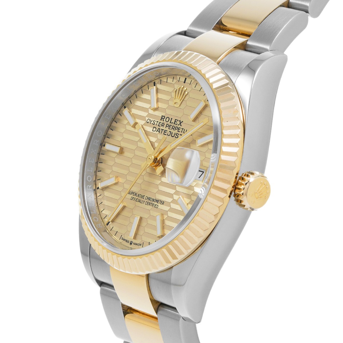 ROLEX Datejust 36 126233 Golden Fluted Motif WATCH 699176