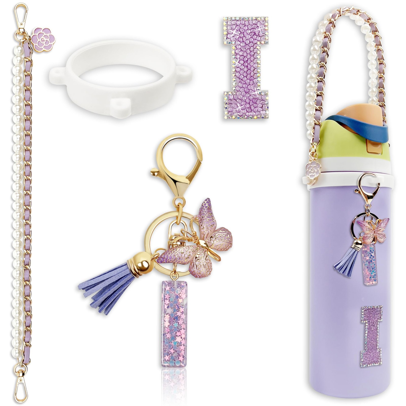 BydGxy Letter Handle Strap Accessories with Cute Initial Charm Compatible wit…