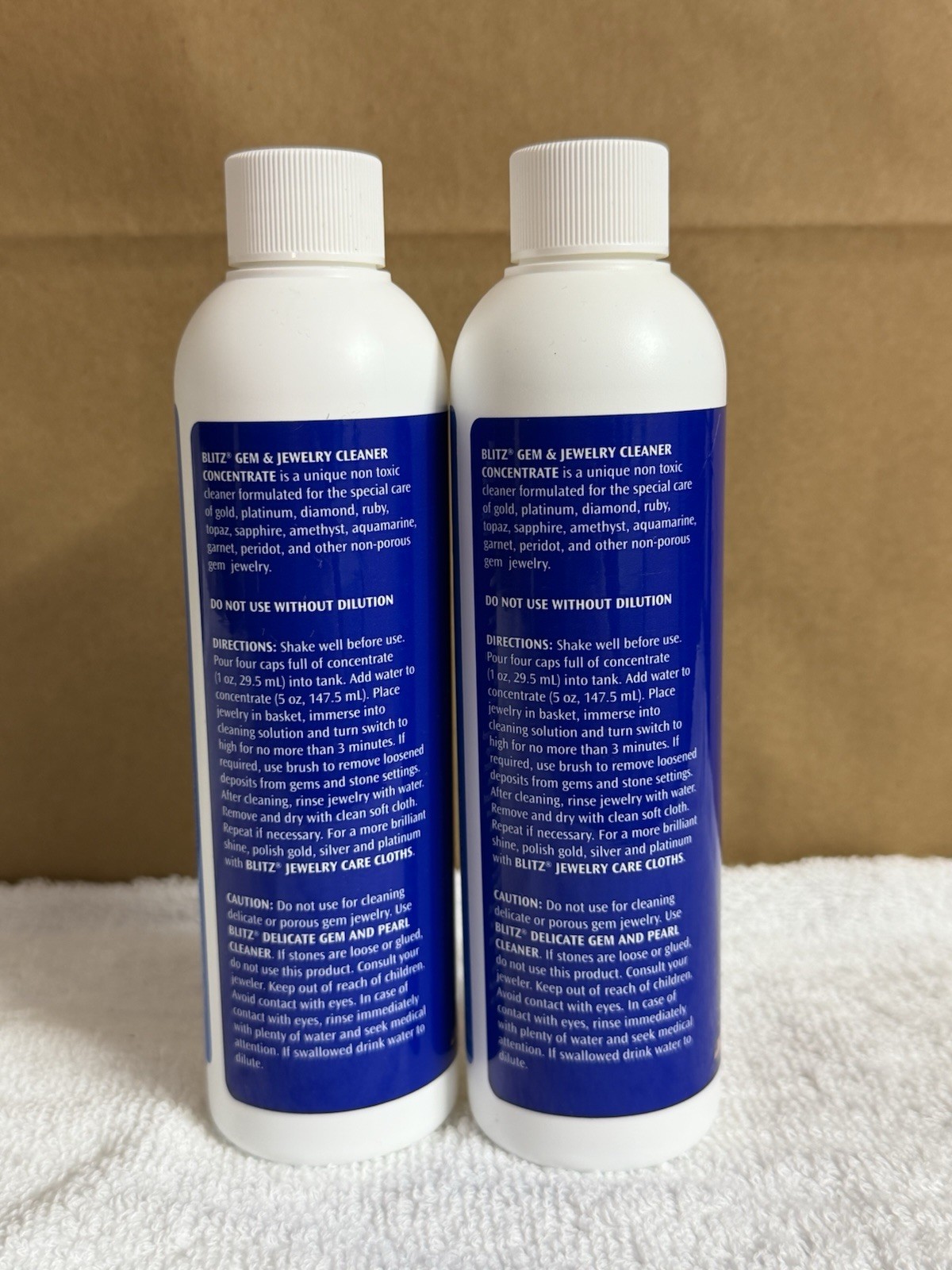 Blitz Gem & Jewelry Cleaner Concentrate 8 fl oz Non-Toxic for Gold 2 Pack