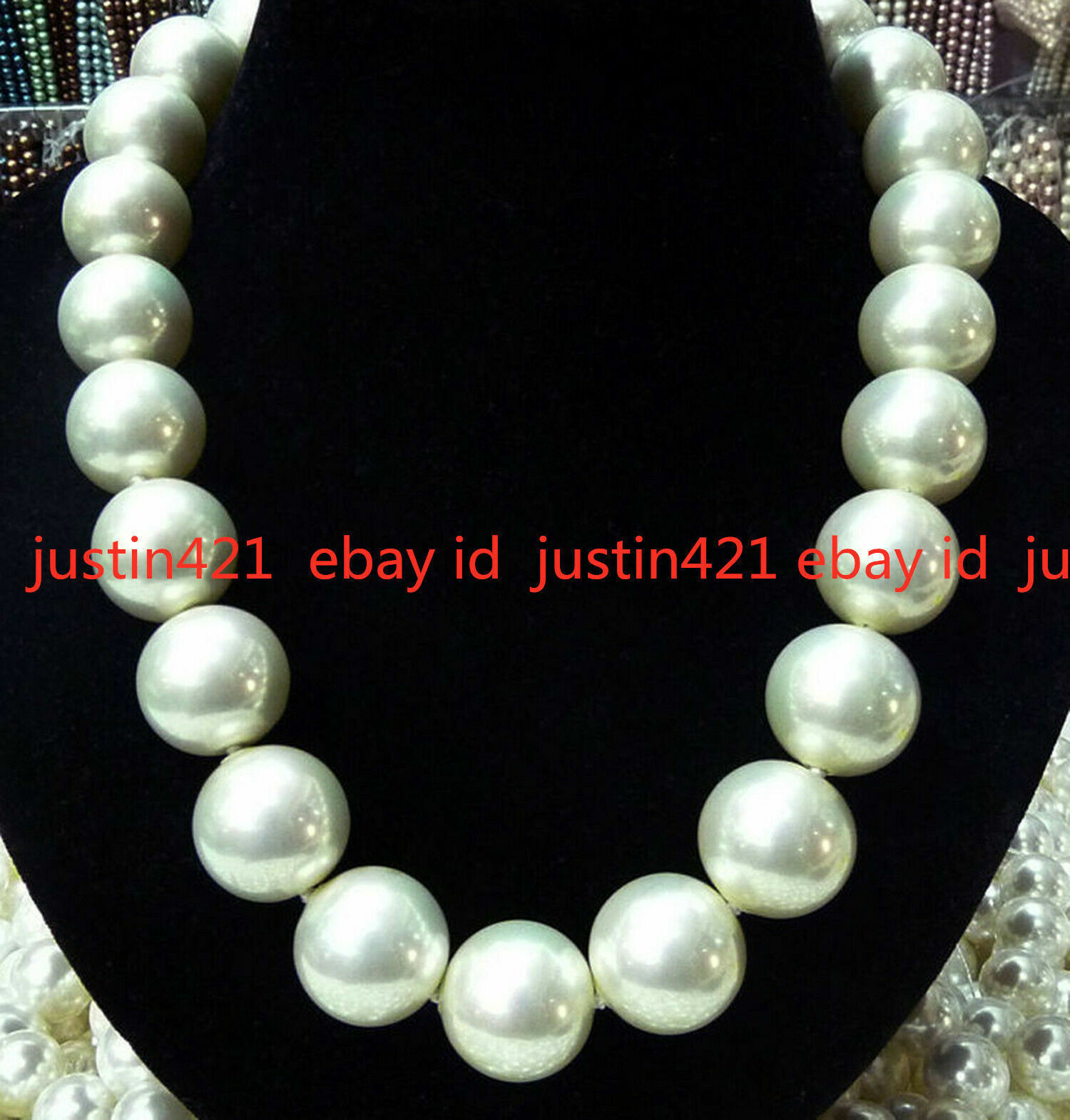 Long 21 inches Rare Huge 20mm White south sea Shell Pearl Necklace AAA+