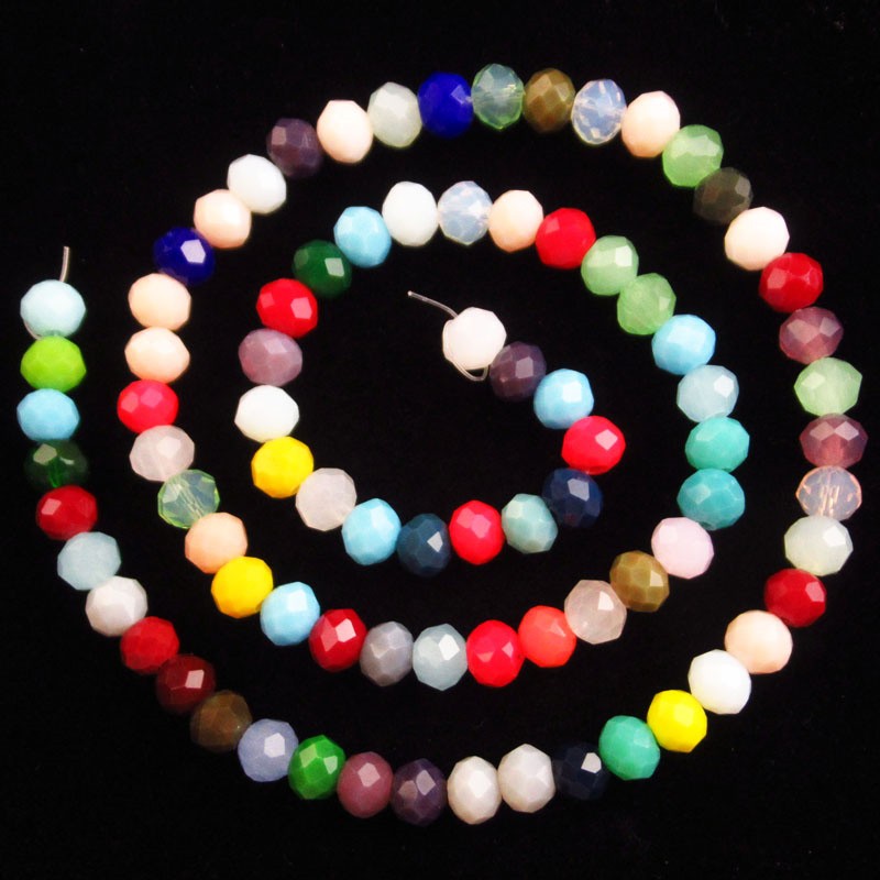 1Strand 6x5mm Faceted Multicolor Crystal Rondelle Loose Bead 15.5inch SJTZ8