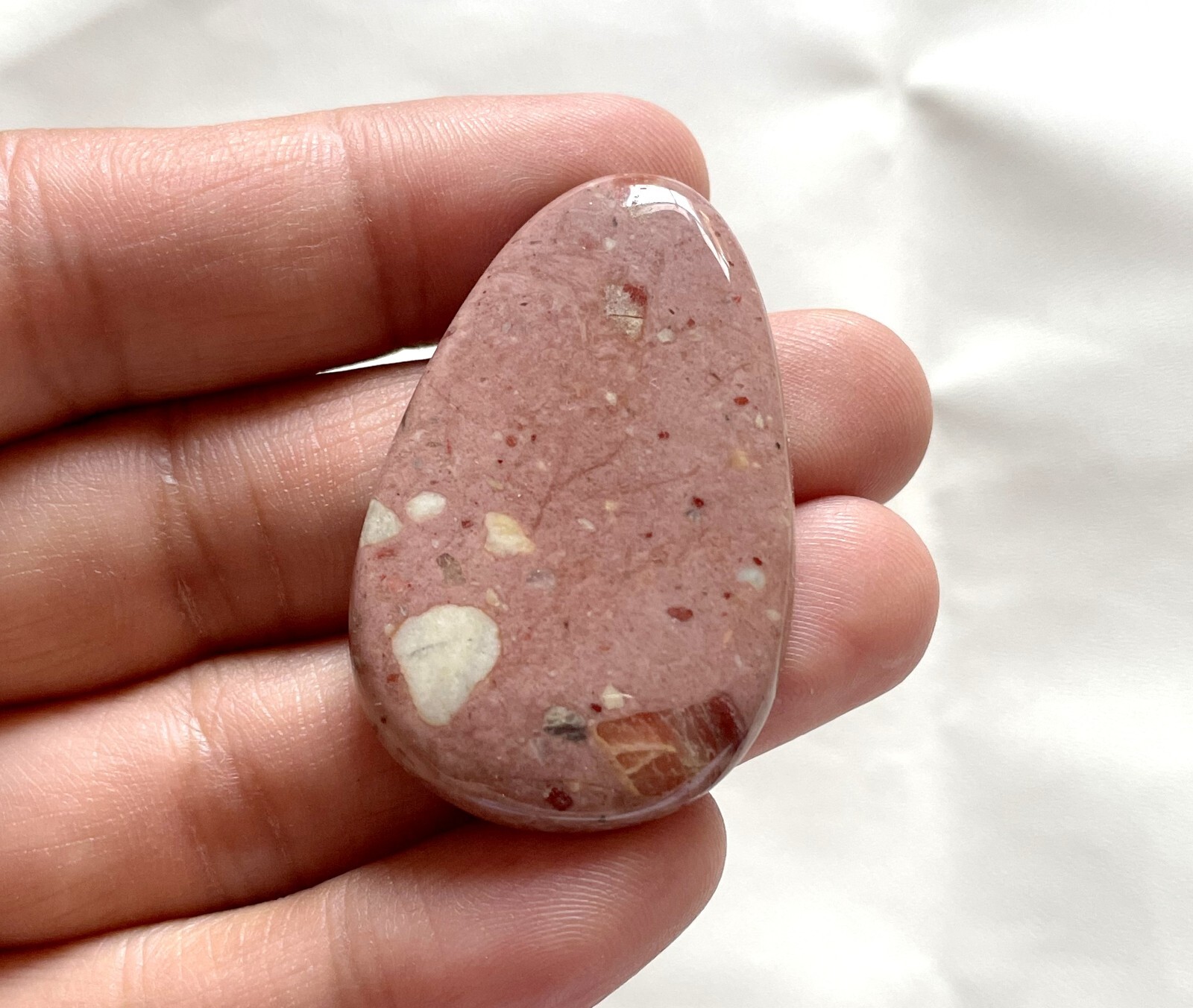 Natural Chert Breccia Smooth Fancy Cabochon Loose Gemstone 53 Cts 44x27x5 MM