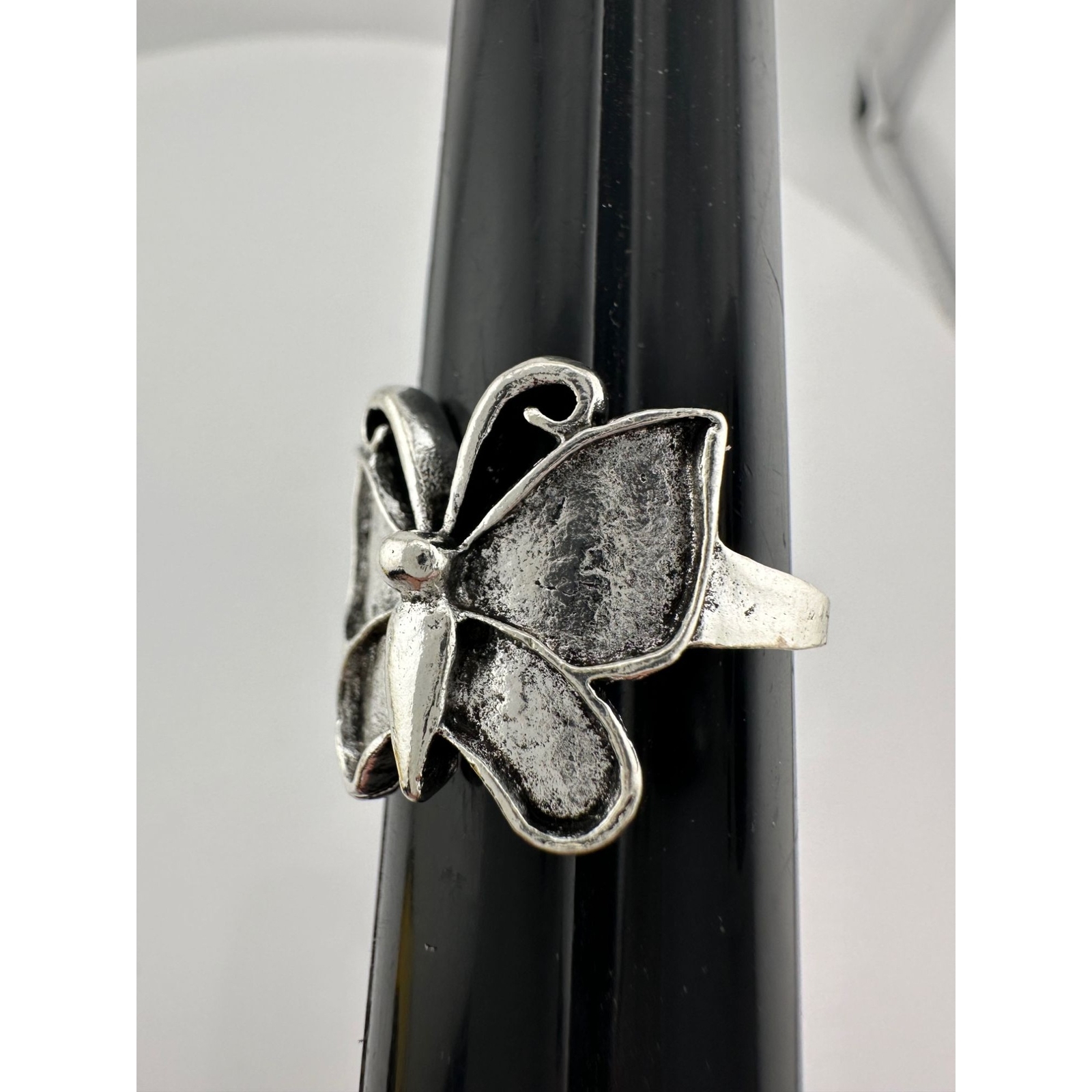 Beautiful .925 Sterling Silver Butterfly Ring (Size 7.5) with 2 pairs Earrings