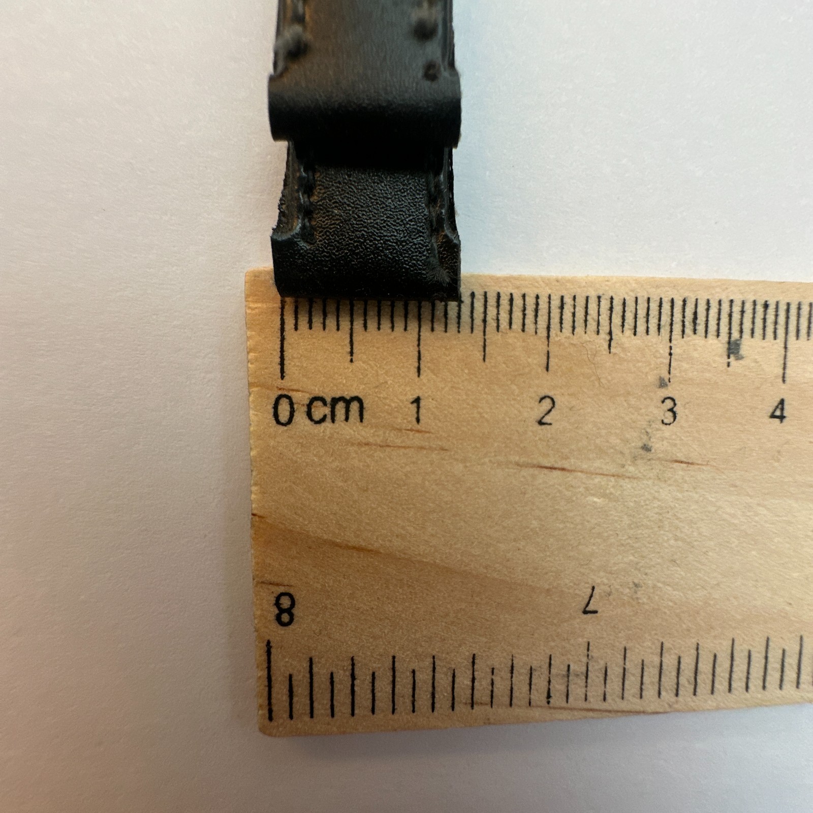 Womens Watch Bands Black 13mm Genuine Leather Two Piece Strap Gold Buckle Flat