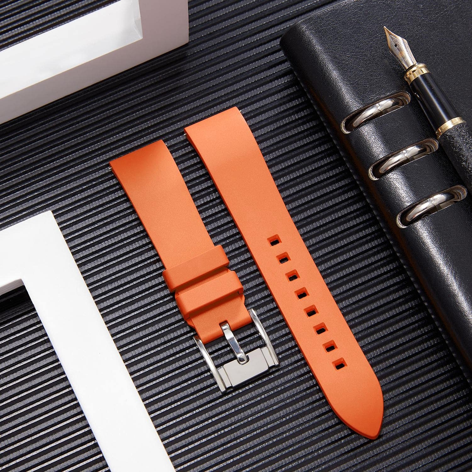 BINLUN Silicone Watch Bands Quick Release Fluororubber Watch Straps 19mm 20mm 21