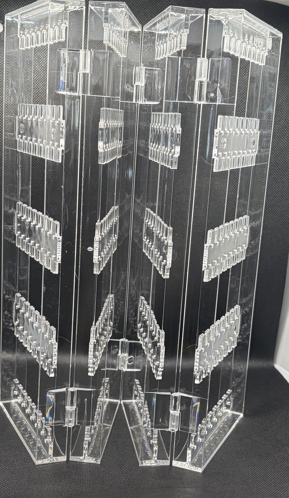 Foldable Clear Acrylic Jewelry Earring Organizer – 4-Panel Display
