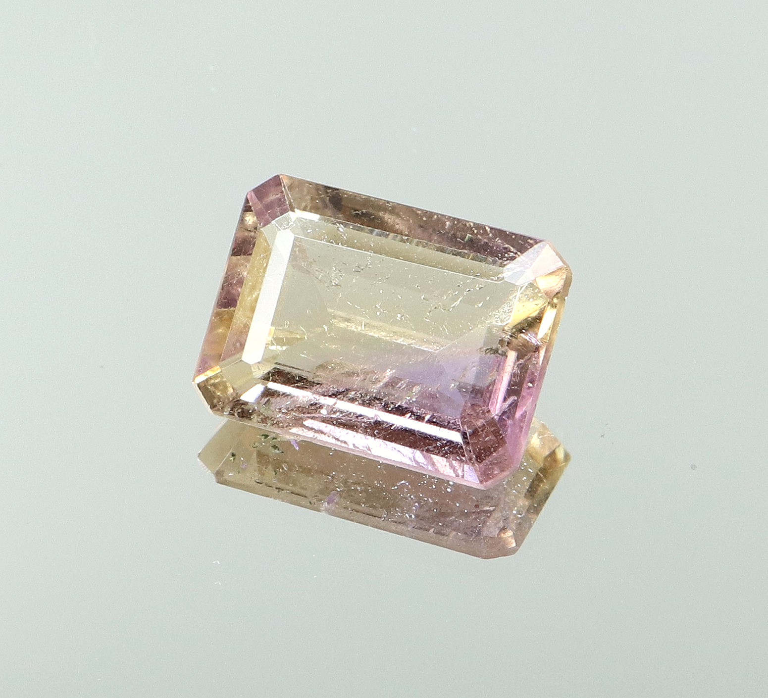 Natural Bolivia Ametrine Bi-Color 4.10 Ct Untreated Certified Loose Gemstone