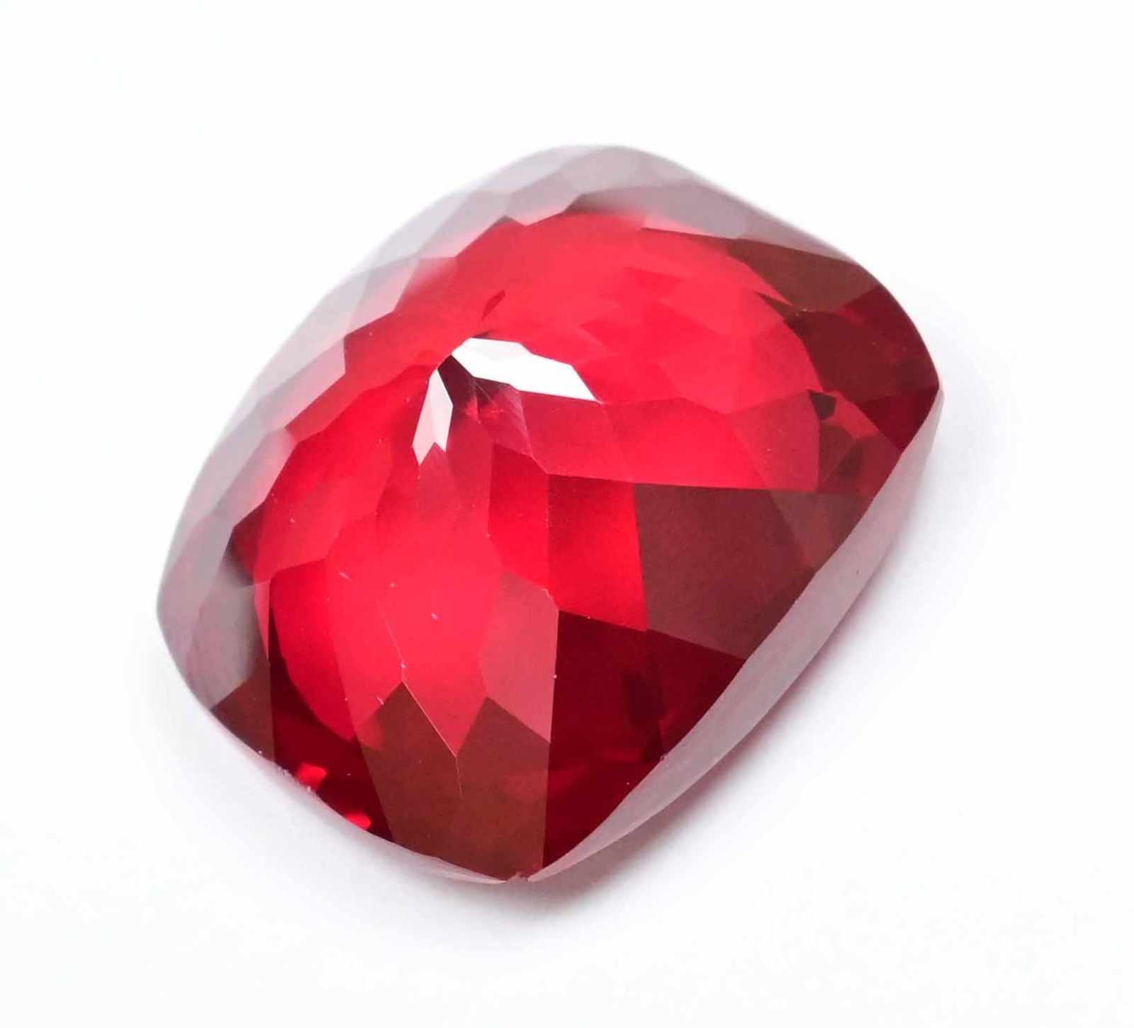 22.65 Ct Natural Mozambique Red Ruby Cushion Certified Flawless Loose Gemstone