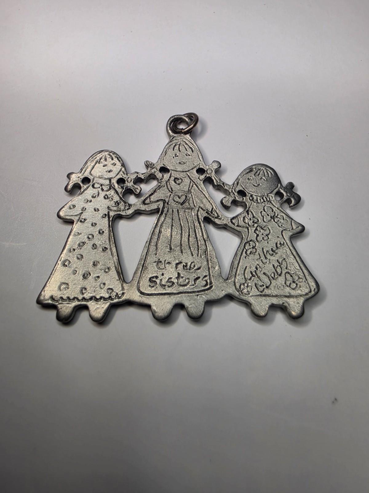 Cynthia Webb Three Sisters Pewter Pendant 3″