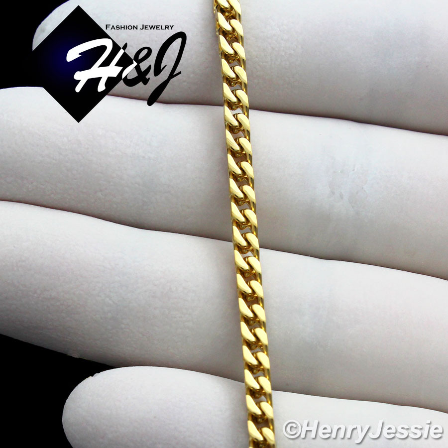 30″Stainless Steel 3mm Gold Plated Franco Box Necklace Plain Cross Pendant*G29