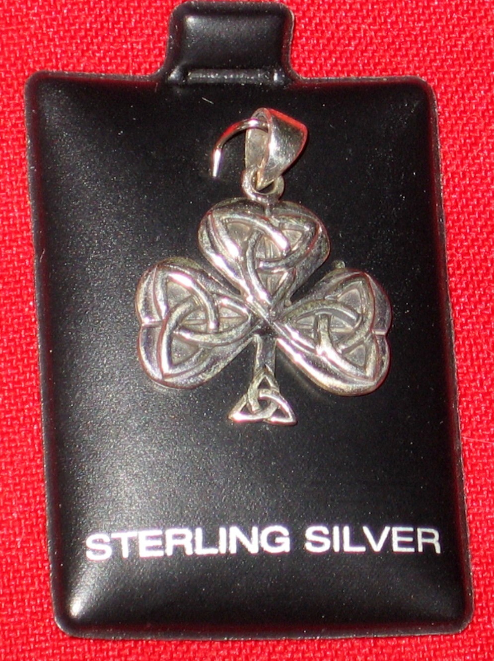 Sterling Silver 3 Leaf Clover Shamrock Pendant