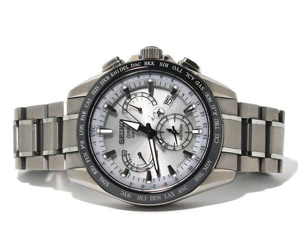 SEIKO Astron SBXB047 8X53-0AB0-2 Solar Radio Titanium Men Watch White Analog GPS