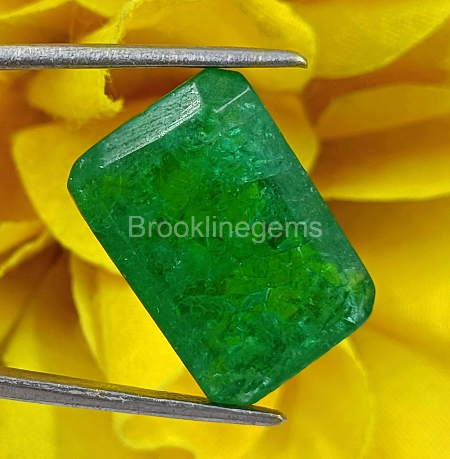 Natural EGL Certified 20 Ct Zambia Emerald Cut Green Emerald Loose Gemstone EKU