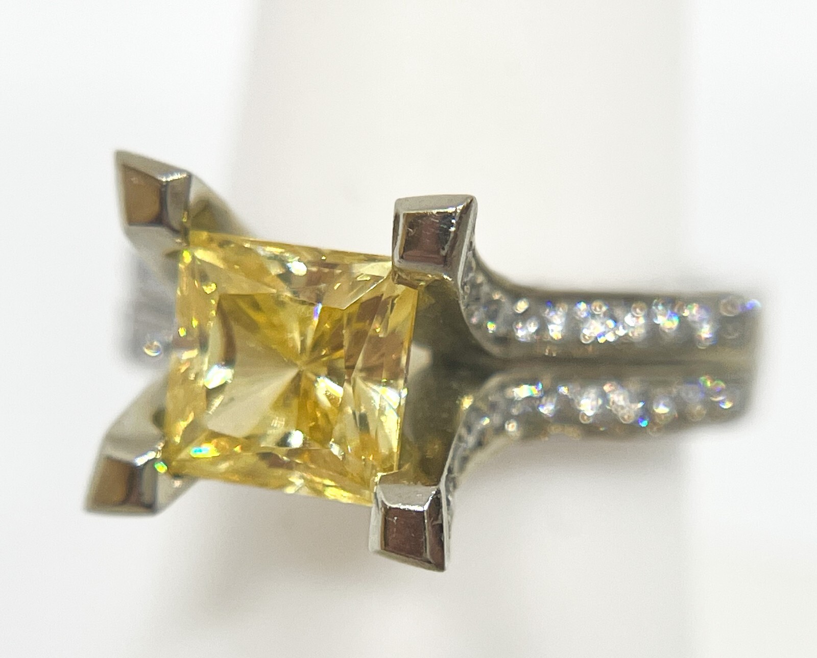 Gelin Abaci 14K Yellow CZ Center Diamond Semi Mount Engagement Ring