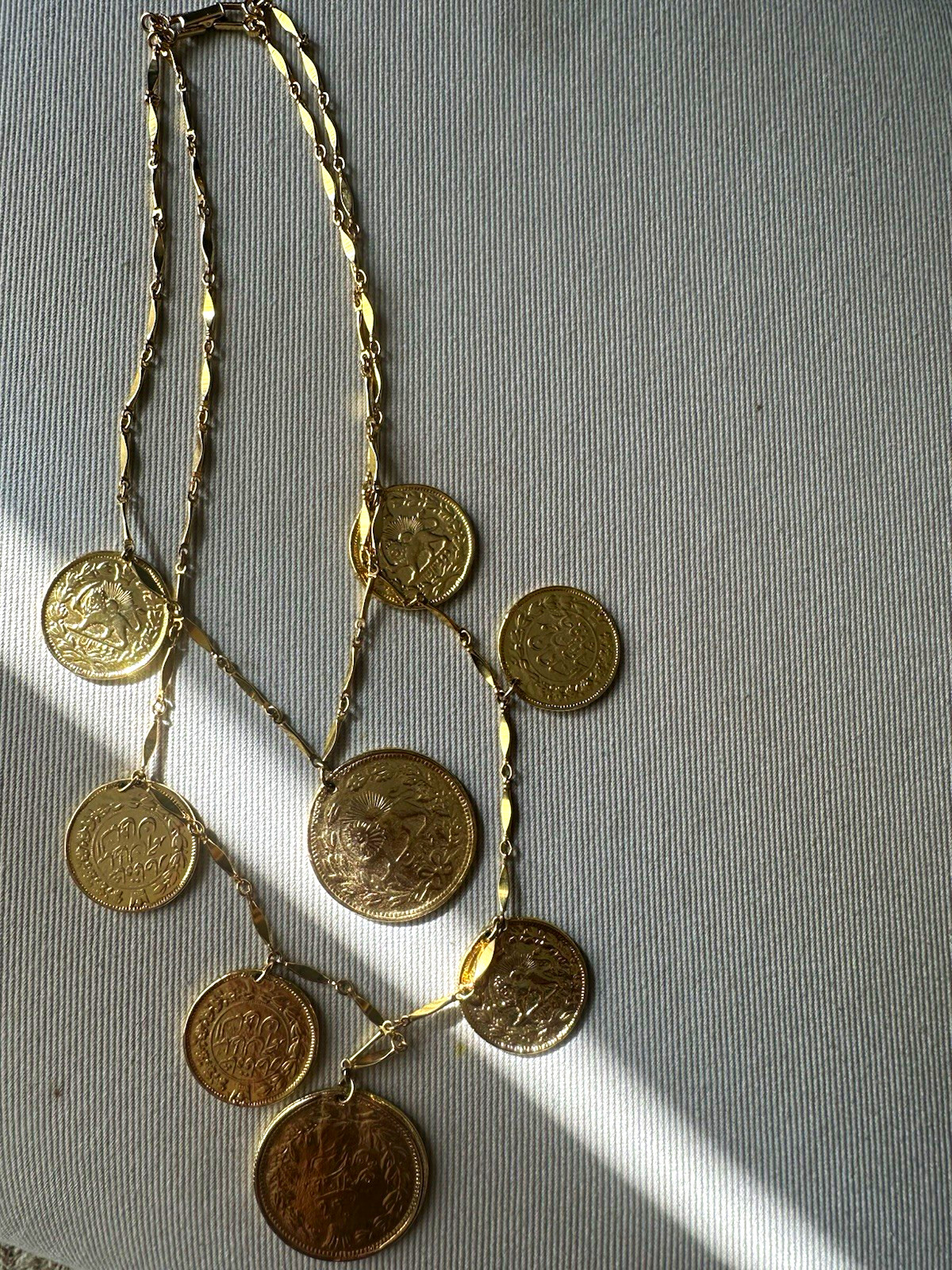 Goldette NY multi-strand coin bib necklace!
