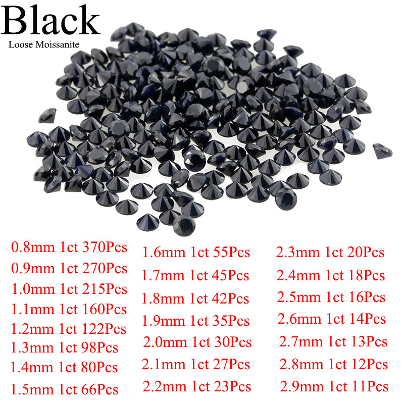 10-100Pcs White D Color Loose Moissanite Stone Round VVS1 0.7-3.0MM For Jewelry