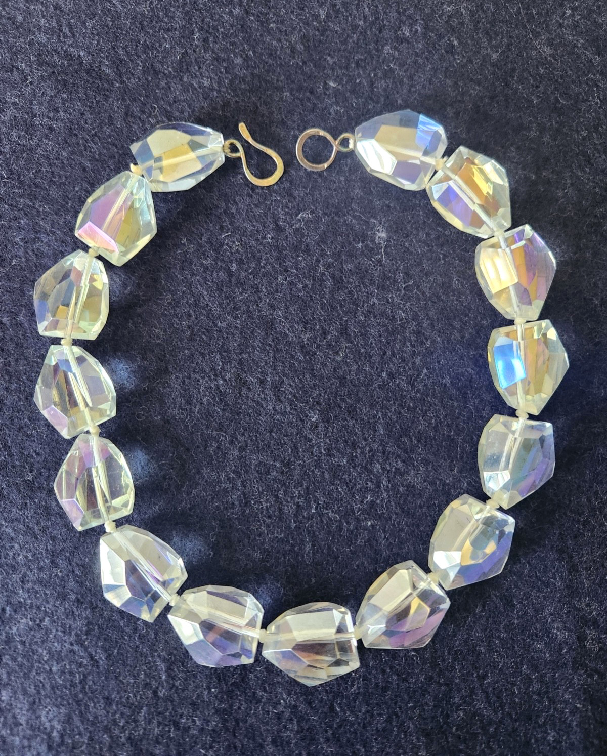 Radiant Rainbow Aurora Borealis Crystal Choker – Faceted Chunky AB Necklace