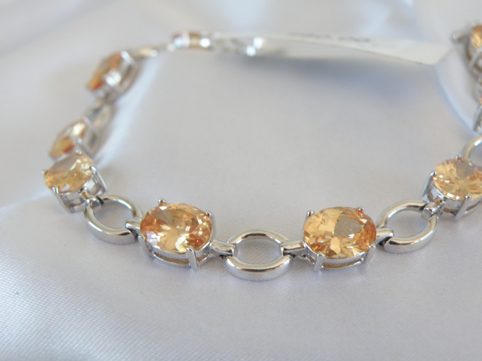 Ross Simons Sterling Silver 925 Gemstone Tennis Station Bracelet Fits 7″