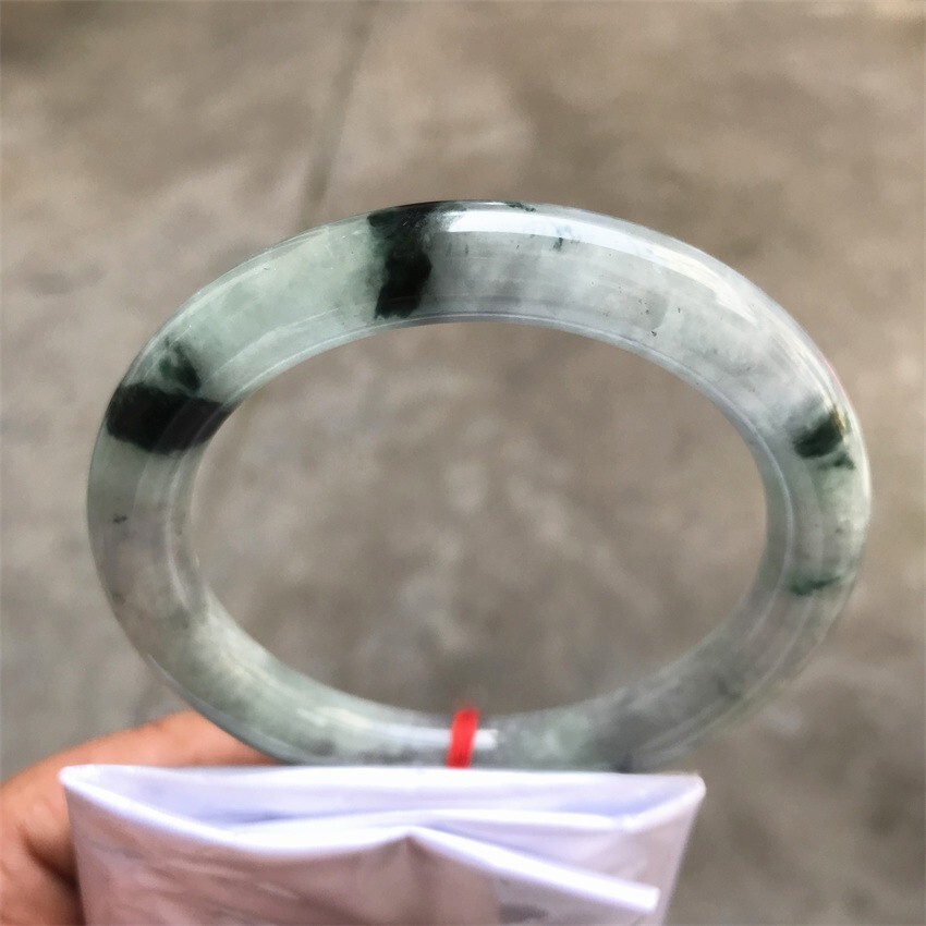 61mm Natural Green Myanmar Jadeite Jade Bracelet Bangle Emerald Jade Bracelet