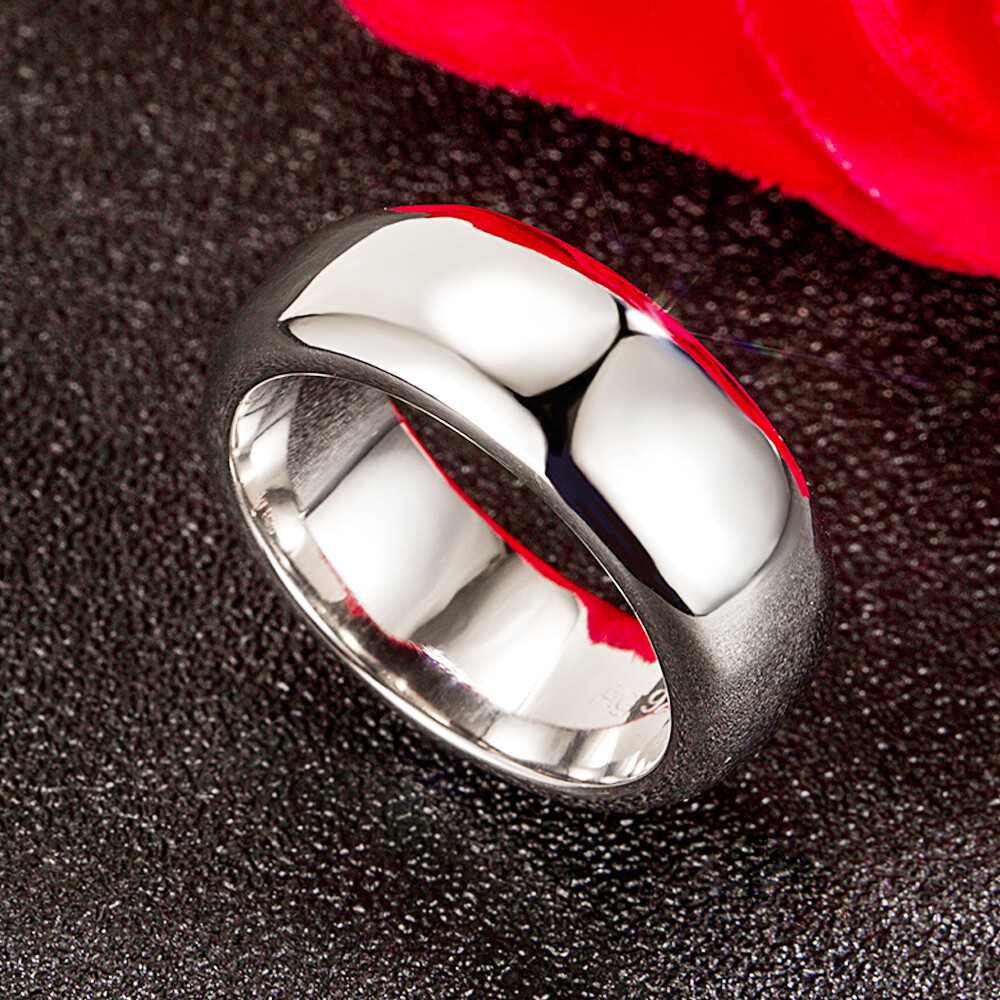 9.5mm 925 Sterling Silver Dome Band Ring Wedding Ring Comfort Fit Men & Women