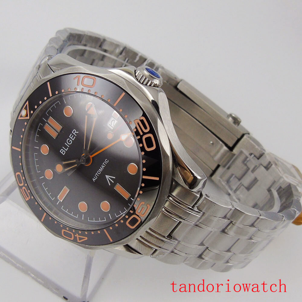 BLIGER 41mm stianless steel case men wristwatch GMT function automatic movement
