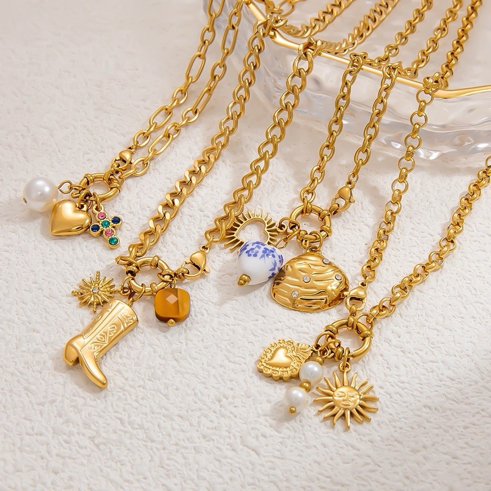 40+5cm Non Tarnishing 18K Boho Charm Necklace