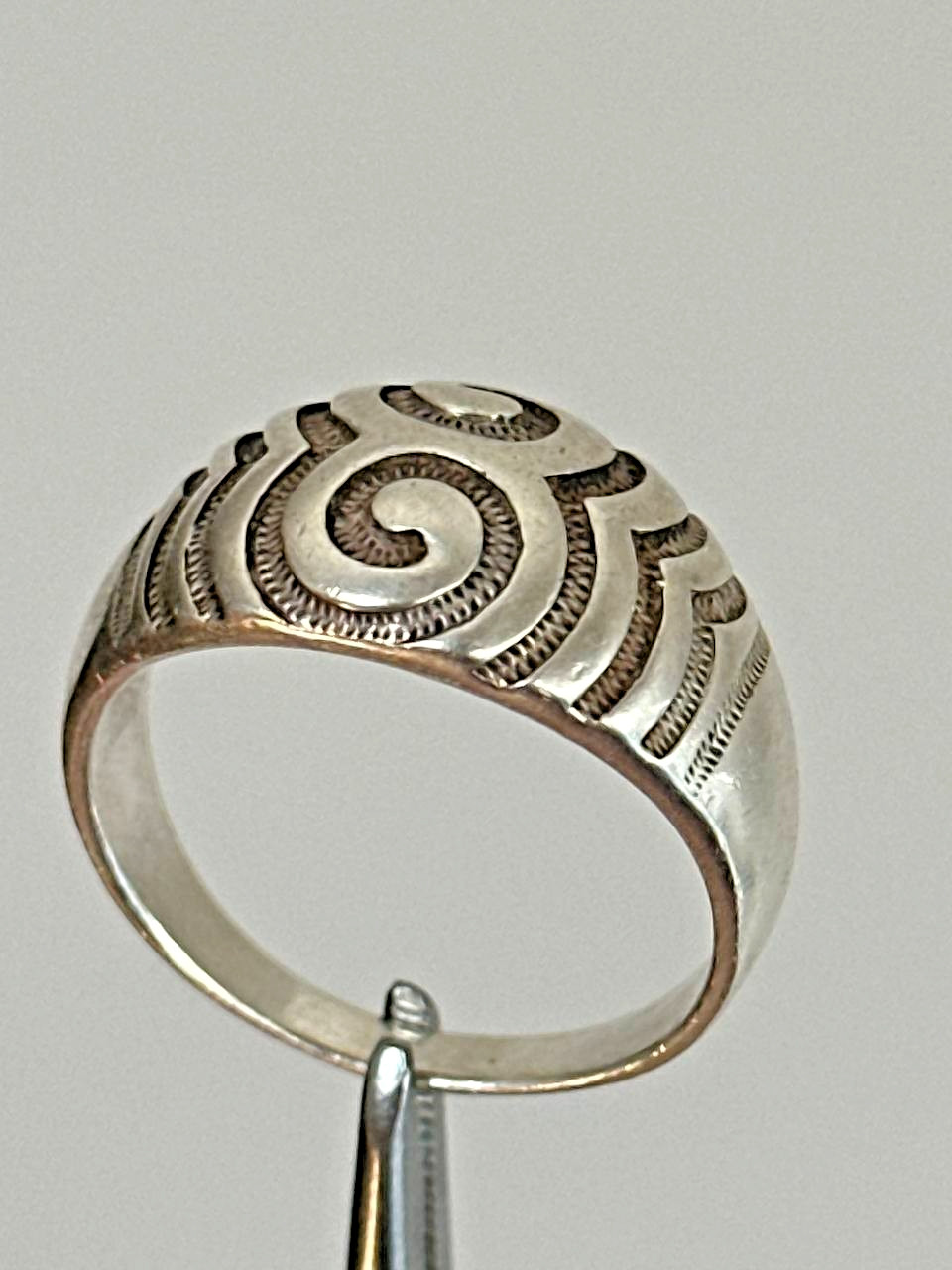 Vintage Soviet 925 Silver Swirl Dome Statement Ring Size 10.5-11 6.00g⁠-287