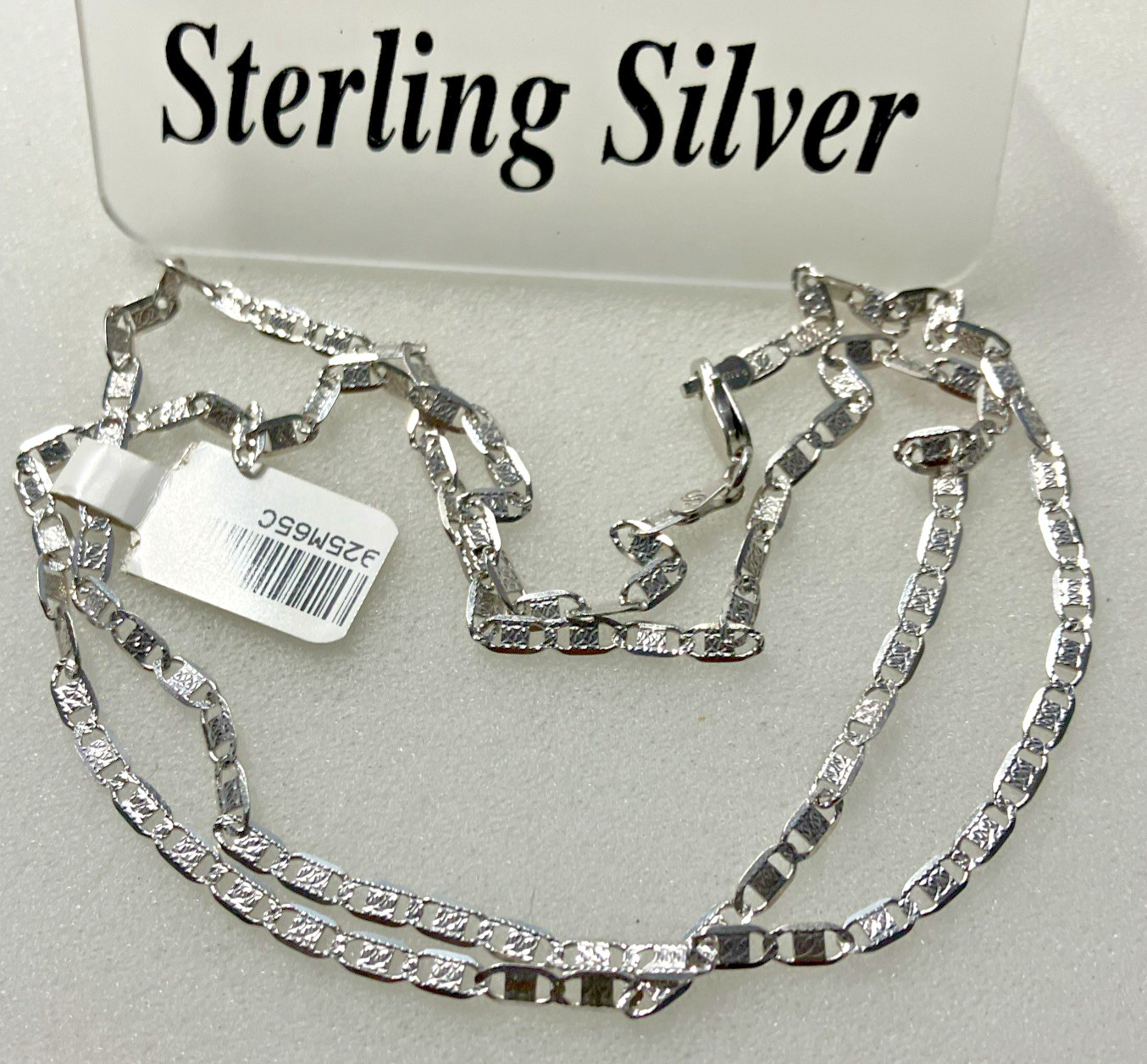925 Italy Sterling Silver Solid Mariner Chain 6.5grams 3mm 24inches Necklace