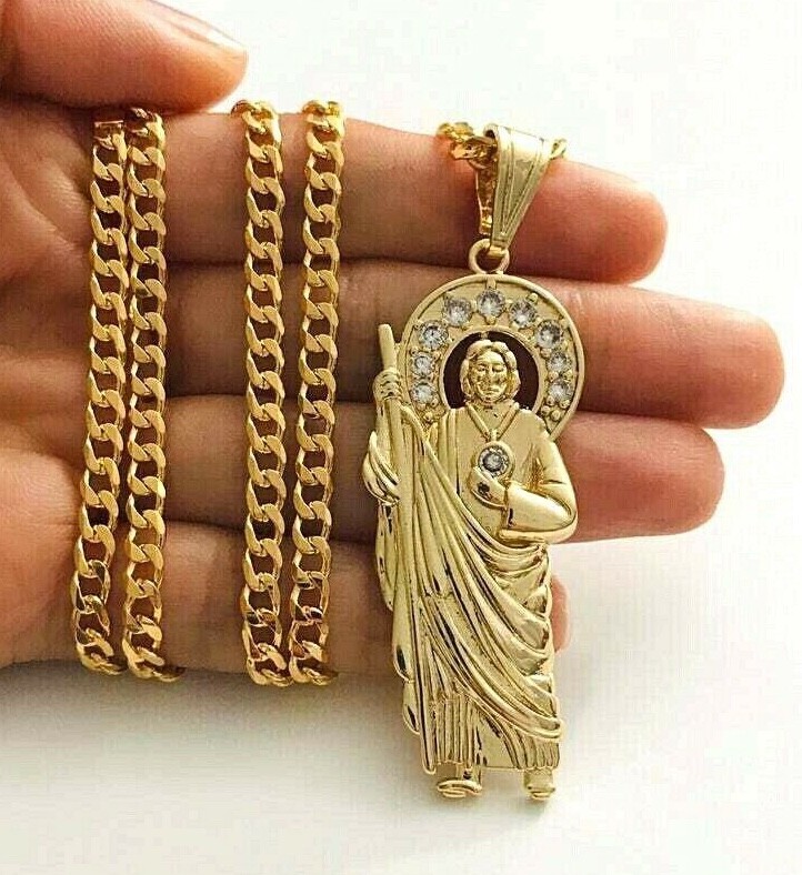 18K GOLD FILLED SAINT JUDE NECKLACE 20″/CADENA GOLD FILLED DE SAN JUDAS 20″ -P83