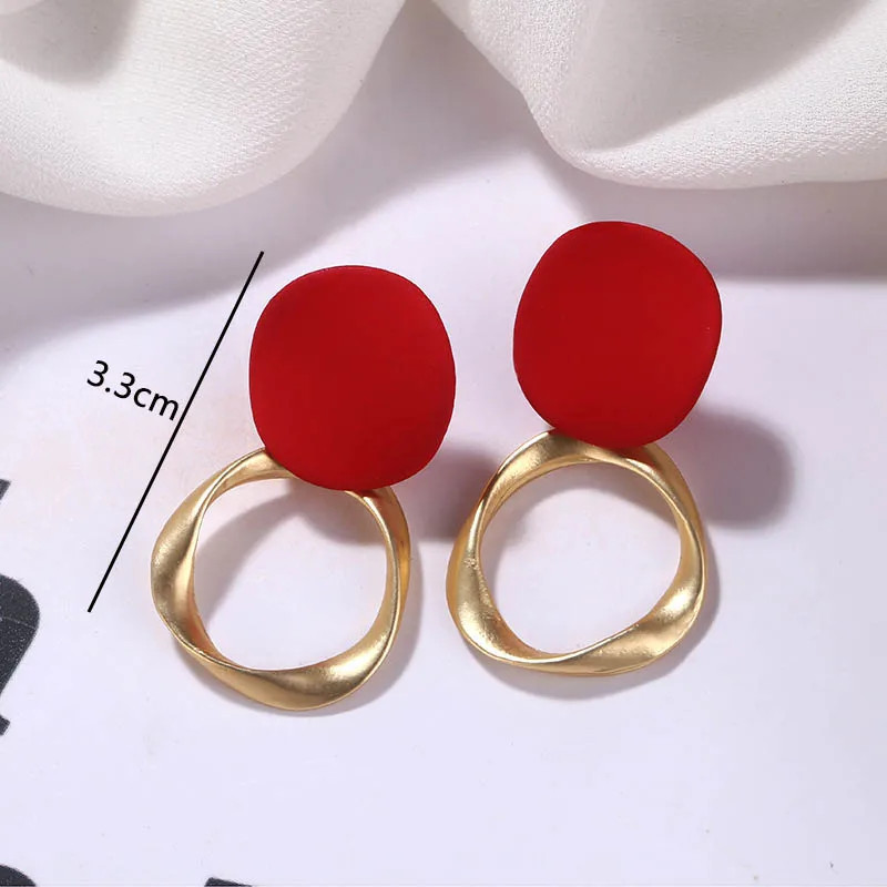 Red Hanging Earrings Simulated Pearl Heart Drop Elegant Jewelry 1 Pc