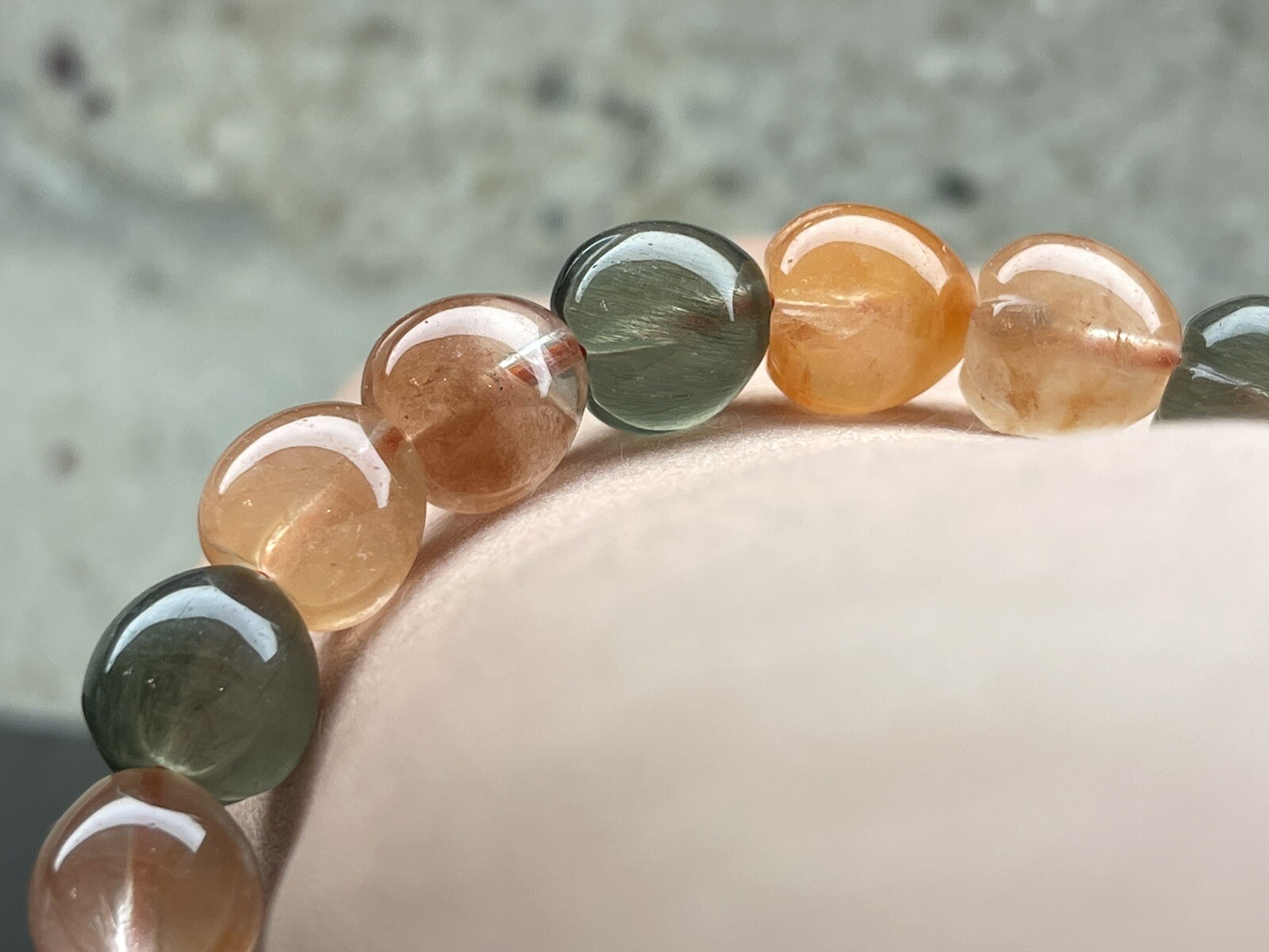 Top Quality Natural Multicolor Rabbit Hair Quartz Crystal Beads Bracelet 10.7mm