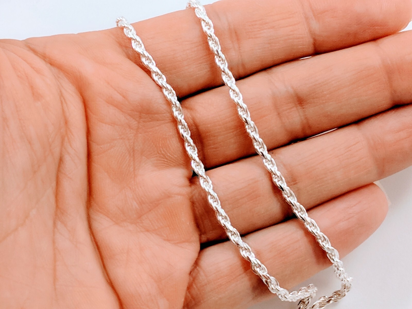 Sterling Silver Rope Chain Mens Boys Womens Bracelet or Necklace 925 .925