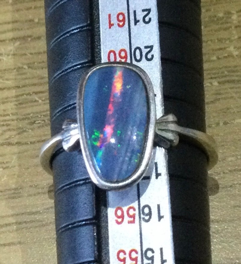 Beautiful Australian Opal Ring In Solid 925 Sterling Silver – Size US 8.25