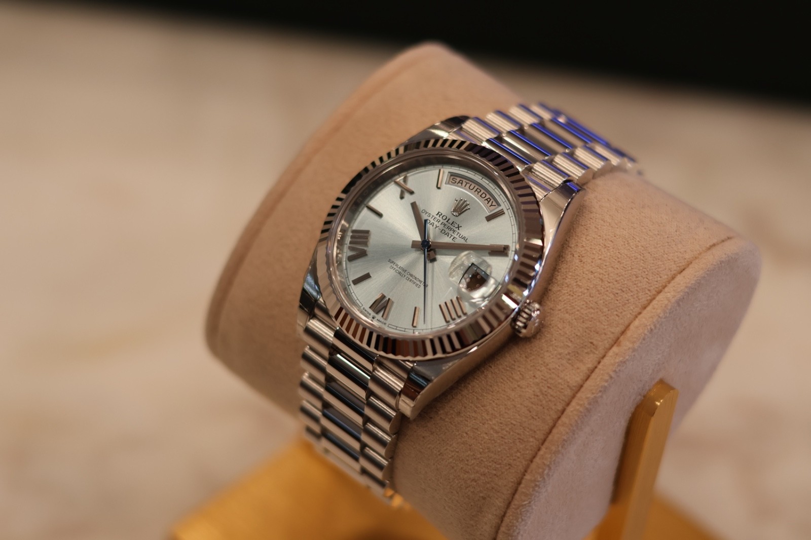 Rolex Day-Date 40 Platinum Ice BlueRoman Dial Brand new 2026 Full Set 228236