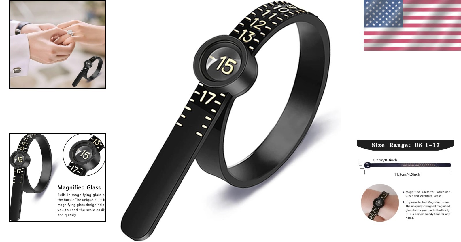 Compact Ring Measurement Tool with Clear Markings – Perfect for All Ages