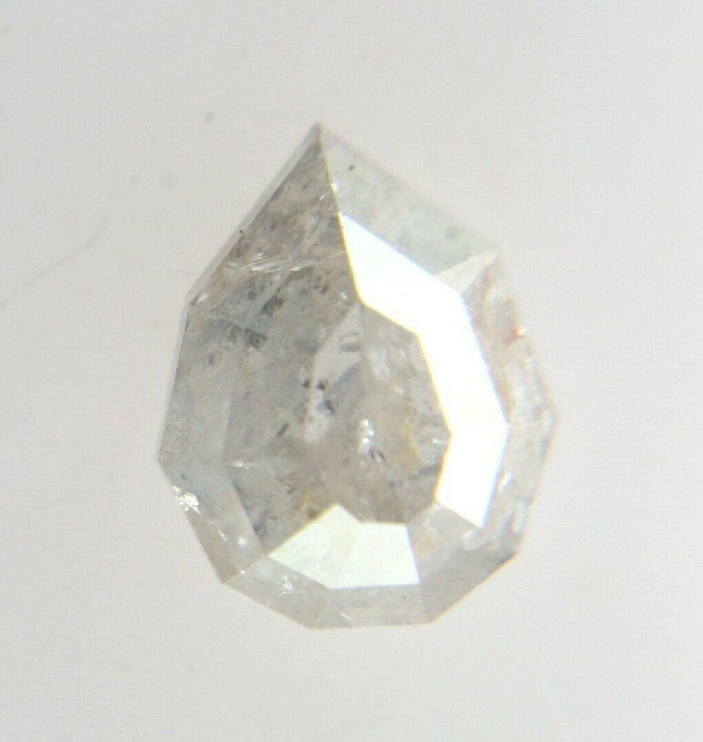 0.54cts Geometric Pear Shape Salt n Pepper Rose Cut Diamond 5.43×4.34×2.92 MM