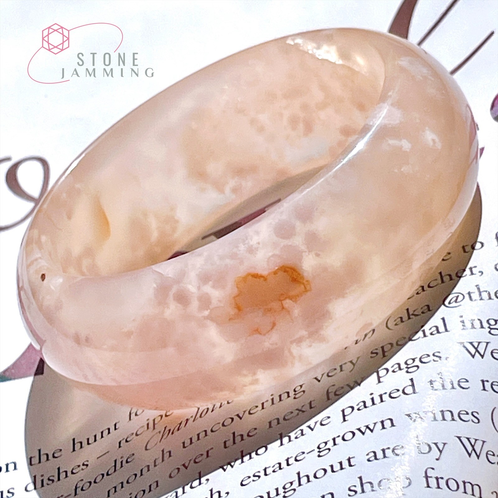 Madagascar Flower Agate Quartz Bangle ~ Super Fantastic *53mm Inner Diameter*