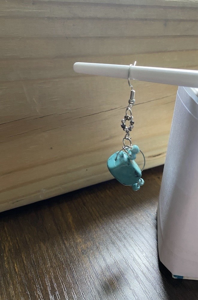 Womens Necklace Bracelet & Earrings Turquoise Style Silver Plated & Pinch Bails